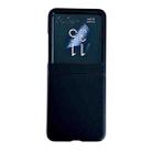 For Motorola Razr 50 Solid Color Leather Texture Phone Case(Black) - 1