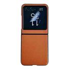 For Motorola Razr 50 Solid Color Leather Texture Phone Case(Orange) - 1