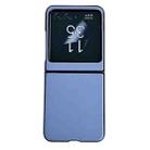 For Motorola Razr 50 Solid Color Leather Texture Phone Case(Blue) - 1