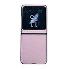 For Motorola Razr 50 Solid Color Leather Texture Phone Case(Pink) - 1