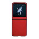 For Motorola Razr 50 Solid Color Leather Texture Phone Case(Red) - 1