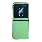 For Motorola Razr 50 Solid Color Leather Texture Phone Case(Green) - 1