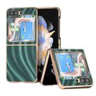 For Samsung Galaxy Z Flip5 Nano Electroplating Galactic Pattern Protective Phone Case(Green) - 1