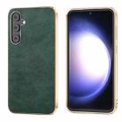 For Samsung Galaxy S23 FE 5G Nano Electroplating Dual Color Lichi Texture PU Phone Case(Green) - 1