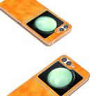 For Samsung Galaxy Z Flip6 Nano Electroplating Dual Color Lichi Texture PU Phone Case(Orange) - 3