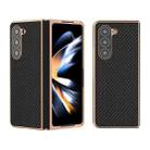 For Samsung Galaxy Z Fold5 Nano Electroplating Carbon Fiber Texture Phone Case(Black) - 1