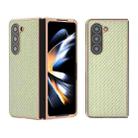 For Samsung Galaxy Z Fold5 Nano Electroplating Carbon Fiber Texture Phone Case(Green) - 1