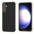 For Samsung Galaxy S23 FE 5G Nano Electroplating Carbon Fiber Texture Phone Case(Black) - 1