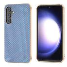 For Samsung Galaxy S23 FE 5G Nano Electroplating Carbon Fiber Texture Phone Case(Sky Blue) - 1