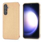 For Samsung Galaxy S23 FE 5G Nano Electroplating Carbon Fiber Texture Phone Case(Gold) - 1