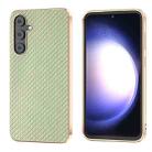 For Samsung Galaxy S23 FE 5G Nano Electroplating Carbon Fiber Texture Phone Case(Green) - 1