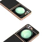 For Samsung Galaxy Z Flip6 Nano Electroplating Carbon Fiber Texture Phone Case(Black) - 3