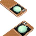 For Samsung Galaxy Z Flip6 Nano Electroplating Carbon Fiber Texture Phone Case(Brown) - 3