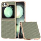 For Samsung Galaxy Z Flip6 Nano Electroplating Carbon Fiber Texture Phone Case(Green) - 1