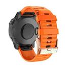For Garmin Fenix 7S / 6S Pro / 5S Plus 20mm Rose Gold Buckle Quick Release Silicone Watch Band(Orange) - 1
