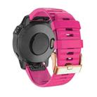 For Garmin Fenix 7S / 6S Pro / 5S Plus 20mm Rose Gold Buckle Quick Release Silicone Watch Band(Pink) - 1