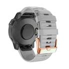 For Garmin Fenix 7S / 6S Pro / 5S Plus 20mm Rose Gold Buckle Quick Release Silicone Watch Band(Grey) - 1