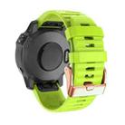 For Garmin Fenix 7S / 6S Pro / 5S Plus 20mm Rose Gold Buckle Quick Release Silicone Watch Band(Green) - 1