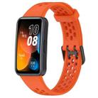 For Huawei Band 8 Solid Color Breathable Silicone Watch Band(Orange) - 1