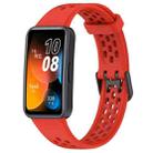 For Huawei Band 8 Solid Color Breathable Silicone Watch Band(Red) - 1