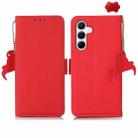 For Samsung Galaxy A55 5G Side-Magnetic TJ Genuine Leather RFID Phone Case(Red) - 1