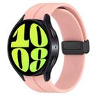 For Samsung Galaxy Watch 6 / 6 Classic Magnetic Folding Black Buckle Silicone Watch Band, Size:Small Size(Light Pink) - 1