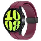 For Samsung Galaxy Watch 6 / 6 Classic Magnetic Folding Black Buckle Silicone Watch Band, Size:Small Size(Wine Red) - 1