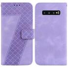 For Samsung Galaxy S10 Seven-shaped Embossed Leather Phone Case(Purple) - 1