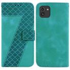 For Samsung Galaxy A03 160mm Seven-shaped Embossed Leather Phone Case(Green) - 1