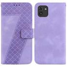 For Samsung Galaxy A03 160mm Seven-shaped Embossed Leather Phone Case(Purple) - 1