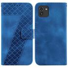 For Samsung Galaxy A03 160mm Seven-shaped Embossed Leather Phone Case(Blue) - 1
