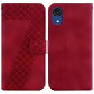 For Samsung Galaxy A03 Core Seven-shaped Embossed Leather Phone Case(Red) - 1