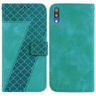 For Samsung Galaxy A10/M10 Seven-shaped Embossed Leather Phone Case(Green) - 1