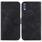 For Samsung Galaxy A10/M10 Seven-shaped Embossed Leather Phone Case(Black) - 1
