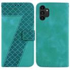 For Samsung Galaxy A13 4G 7-shaped Embossed Leather Phone Case(Green) - 1