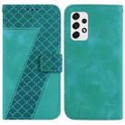 For Samsung Galaxy A33 5G Seven-shaped Embossed Leather Phone Case(Green) - 1