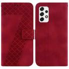 For Samsung Galaxy A33 5G 7-shaped Embossed Leather Phone Case(Red) - 1