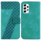 For Samsung Galaxy A53 5G Seven-shaped Embossed Leather Phone Case(Green) - 1
