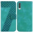 For Samsung Galaxy A70/A70s Seven-shaped Embossed Leather Phone Case(Green) - 1