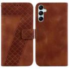 For Samsung Galaxy M14/SM-M146 Seven-shaped Embossed Leather Phone Case(Brown) - 1