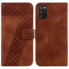 For Samsung Galaxy A02s US Version 164.2mm Seven-shaped Embossed Leather Phone Case(Brown) - 1