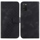 For Samsung Galaxy A02s EU Edition 166.5mm Seven-shaped Embossed Leather Phone Case(Black) - 1