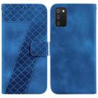 For Samsung Galaxy A03s EU Edition 166.5mm 7-shaped Embossed Leather Phone Case(Blue) - 1