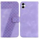 For Samsung Galaxy A04e/F04/M04 Seven-shaped Embossed Leather Phone Case(Purple) - 1