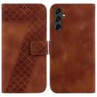 For Samsung Galaxy A14 5G Seven-shaped Embossed Leather Phone Case(Brown) - 1