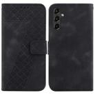 For Samsung Galaxy A14 5G Seven-shaped Embossed Leather Phone Case(Black) - 1