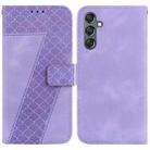For Samsung Galaxy A24 4G Seven-shaped Embossed Leather Phone Case(Purple) - 1