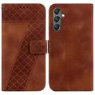 For Samsung Galaxy A24 4G Seven-shaped Embossed Leather Phone Case(Brown) - 1