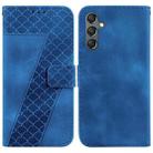 For Samsung Galaxy A24 4G Seven-shaped Embossed Leather Phone Case(Blue) - 1