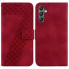 For Samsung Galaxy A24 4G Seven-shaped Embossed Leather Phone Case(Red) - 1